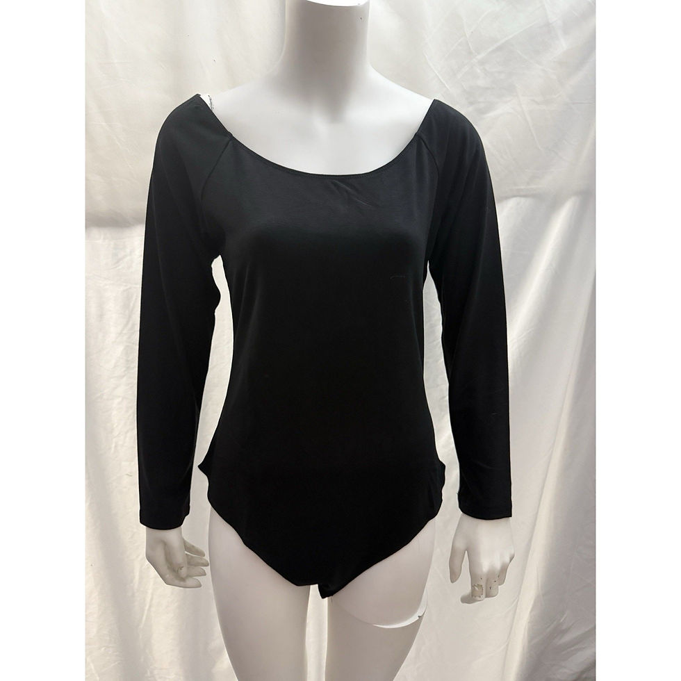 Thumbnail: NWT MANGOPOP Navy Long Sleeve Bodysuit Top Size Large
