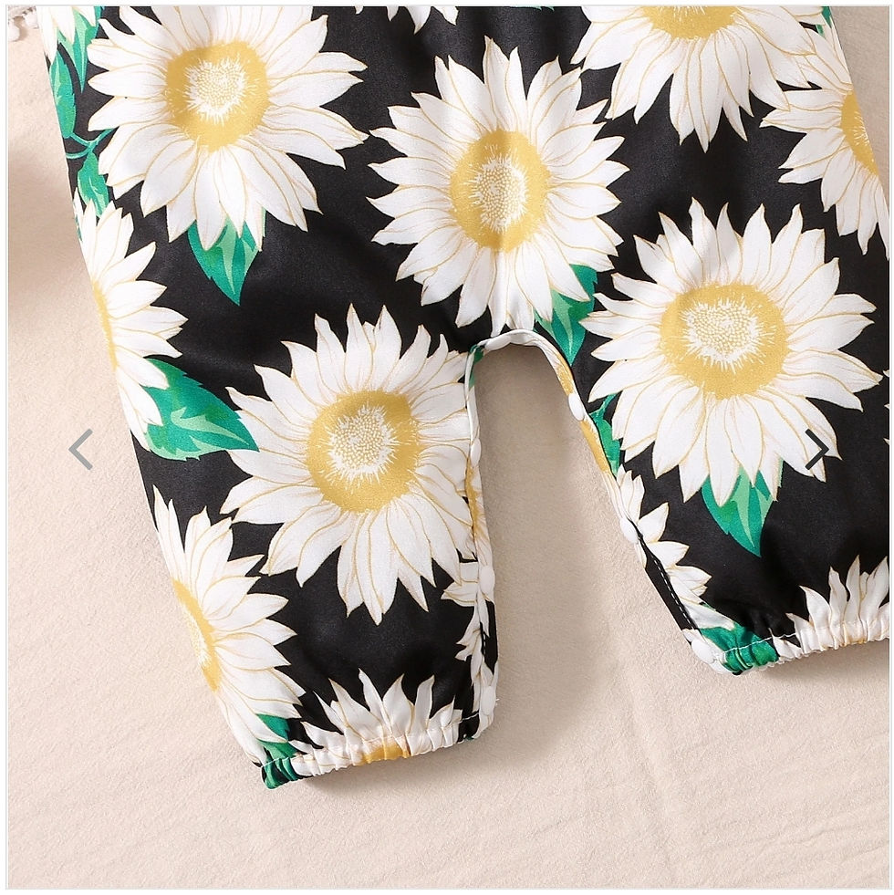 Thumbnail: Baby Girl Sweet Bow Floral Print Long Sleeve Jumpsuit 