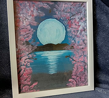 Painting on Canvas, Moon Blossoms