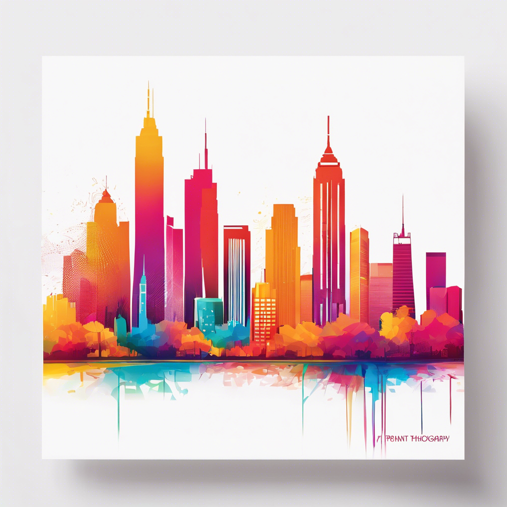 Vibrant Cityscape Print