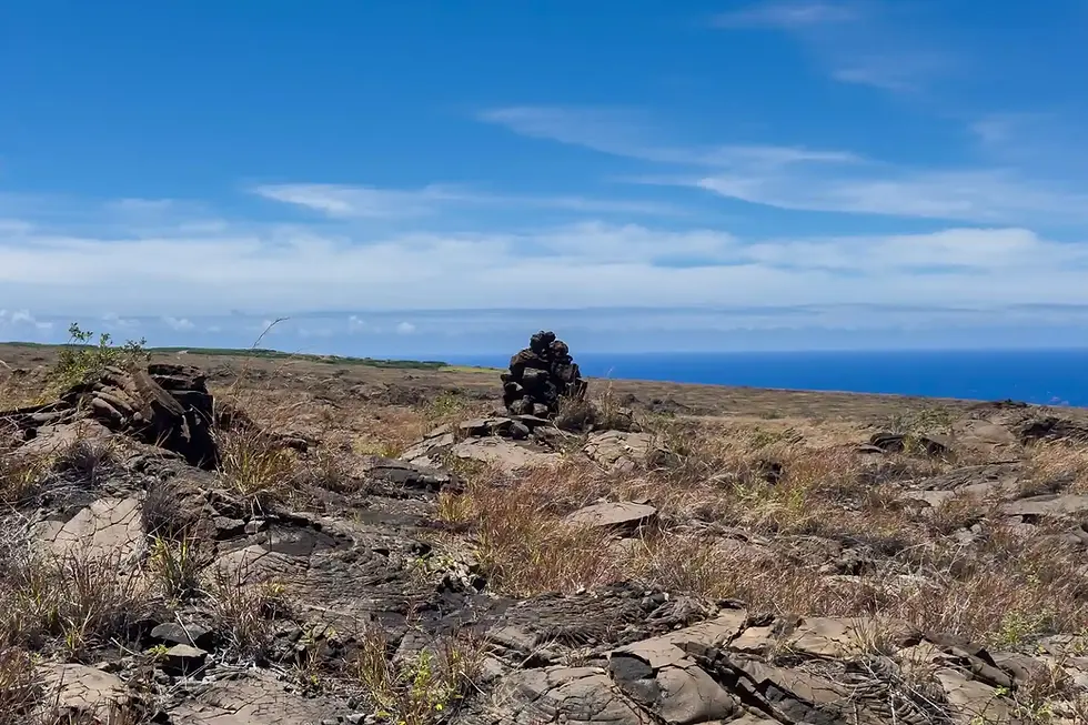 Ahu marked the trail, which was often non-existent and completely overgrown. Without the ahu, it would be tough to figure out where to go