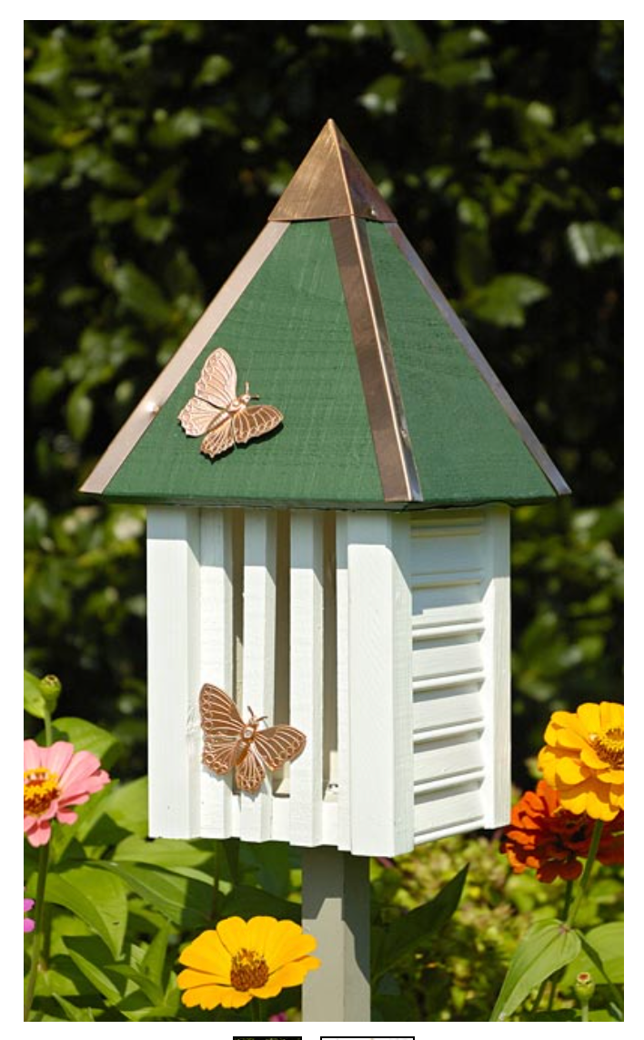 Heartwood Flutterbye House & Pole, White