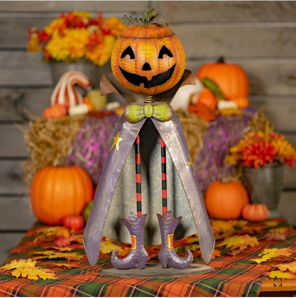 27" Tall Big Head Halloween Figurine with Candy Jar, Halloween Decor