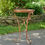 Thumbnail: Shallow Antique Copper Birdbath with Three Leg Stand