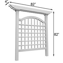 New England Manchester Privacy Trellis, White, 82"H