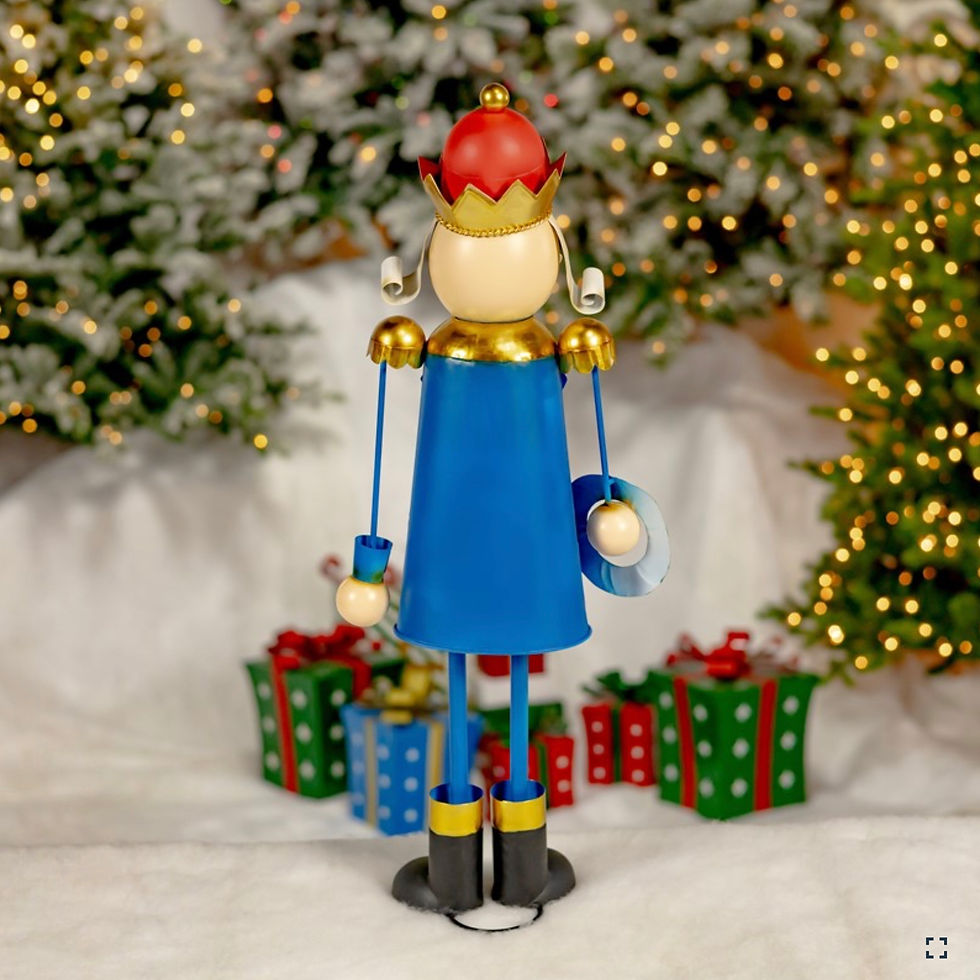 Thumbnail: Metal Nutcracker Figurines "Santa's Secret Soldiers", Back of Blue Jacket