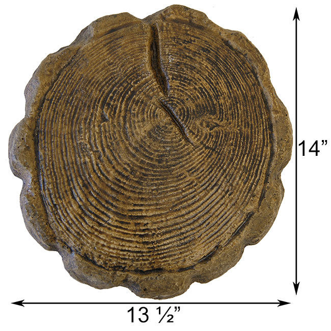 Thumbnail: Log Stepping Stone measurements 14" by 13.5"