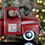 Thumbnail: Iron Christmas Old Style Truck with Tree, antique red