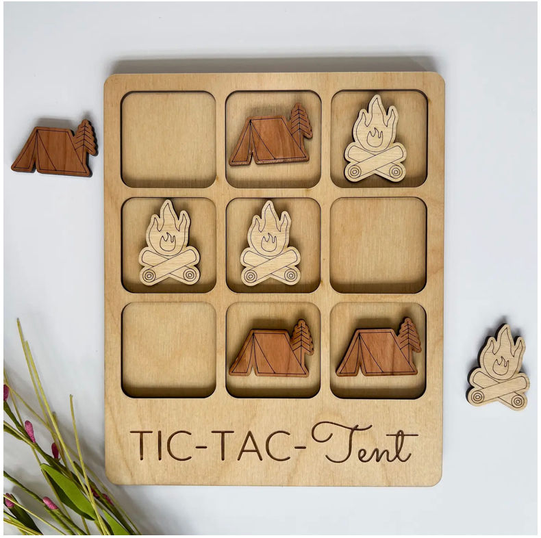Thumbnail: Wood TIC-TAC-TOE Boards, Tent and Campfire