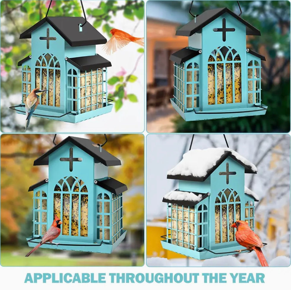 Thumbnail: Metal Bird Feeder with Double Suet Cake Cage
