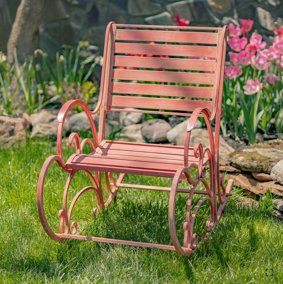 Thumbnail: "MONTE CARLO 1968" Iron Rocking Arm Chair in Pink