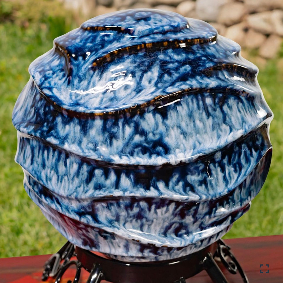 Thumbnail: Porcelain Gazing Globes with Metal Stands, Garden Decor, Munich