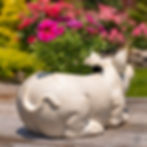 Thumbnail: Hand Painted Ceramic Pig Planter, Flower Pot