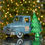 Thumbnail: Iron Christmas Old Style Truck with Tree, antique blue