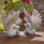 20.5" Tall Sitting Magnesium Cherub Statues "Thomas & James