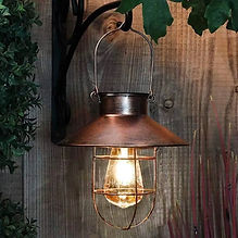 Modern Farmhouse Solar Light Lantern with Shepherd's Hook