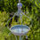 Thumbnail: 45" Tall Standing Iron Birdbath with Ceramic Sailor Ball Accent "MIZU" Cobalt Blue