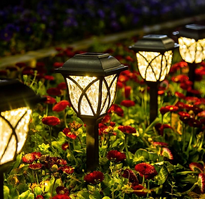 Solar garden lights and solar garden decor