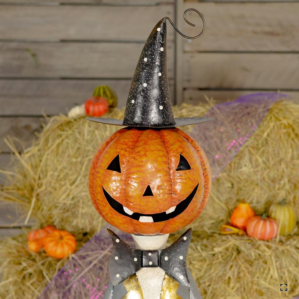 Thumbnail: 56.5" Jack-O-Lantern Gentleman with Basket of Spiders Halloween Decor