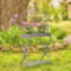 42.5" Tall Iron Cage Plant Stand "Paris 1968" antique blue