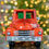 Thumbnail: Iron Christmas Old Style Truck with Tree, glossy red