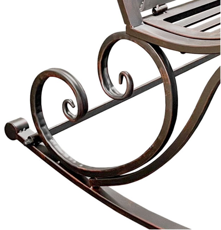 Thumbnail: Esschert Design Metal Rocking Bench, Brushed Copper