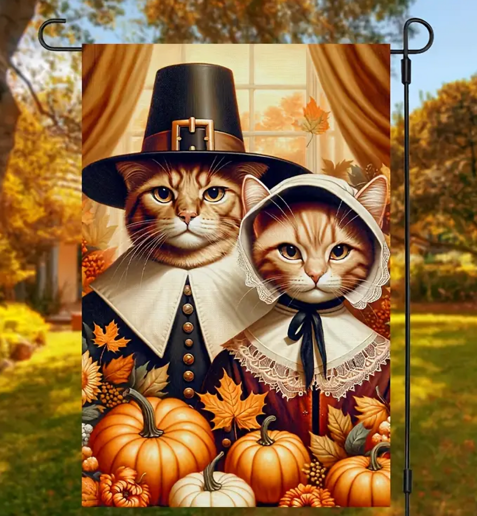 Thumbnail: Fall Garden Flag, Pilgrim Cats