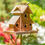 Thumbnail: Classic Style Antique Copper Birdhouse Stake with Short Chimney "Newtown", side view