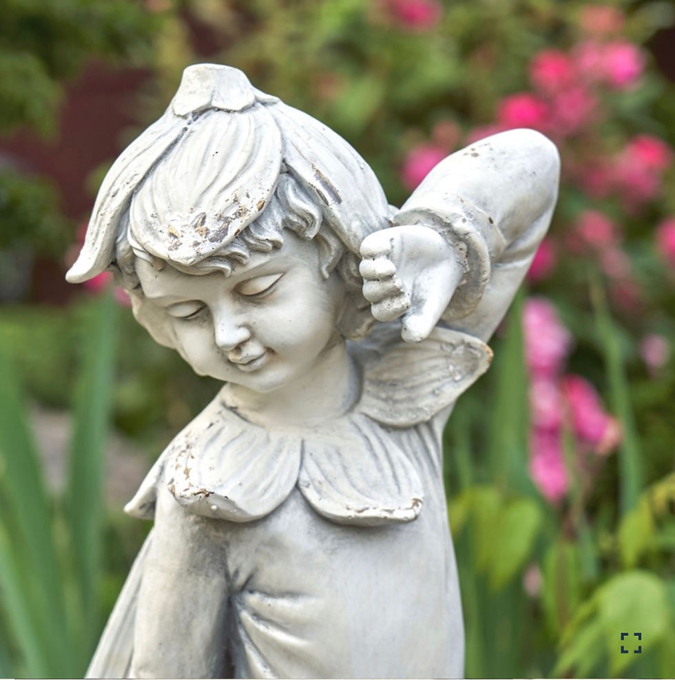 30" Tall Magnesium Fairy Garden Statue with Flower Pot