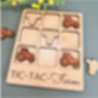 Wood TIC-TAC-TOE Boards, Tractor and Cow Head