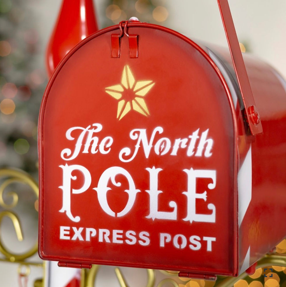 42" Tall Standing "Santa's Mail" Christmas Mailbox with LED Wreath