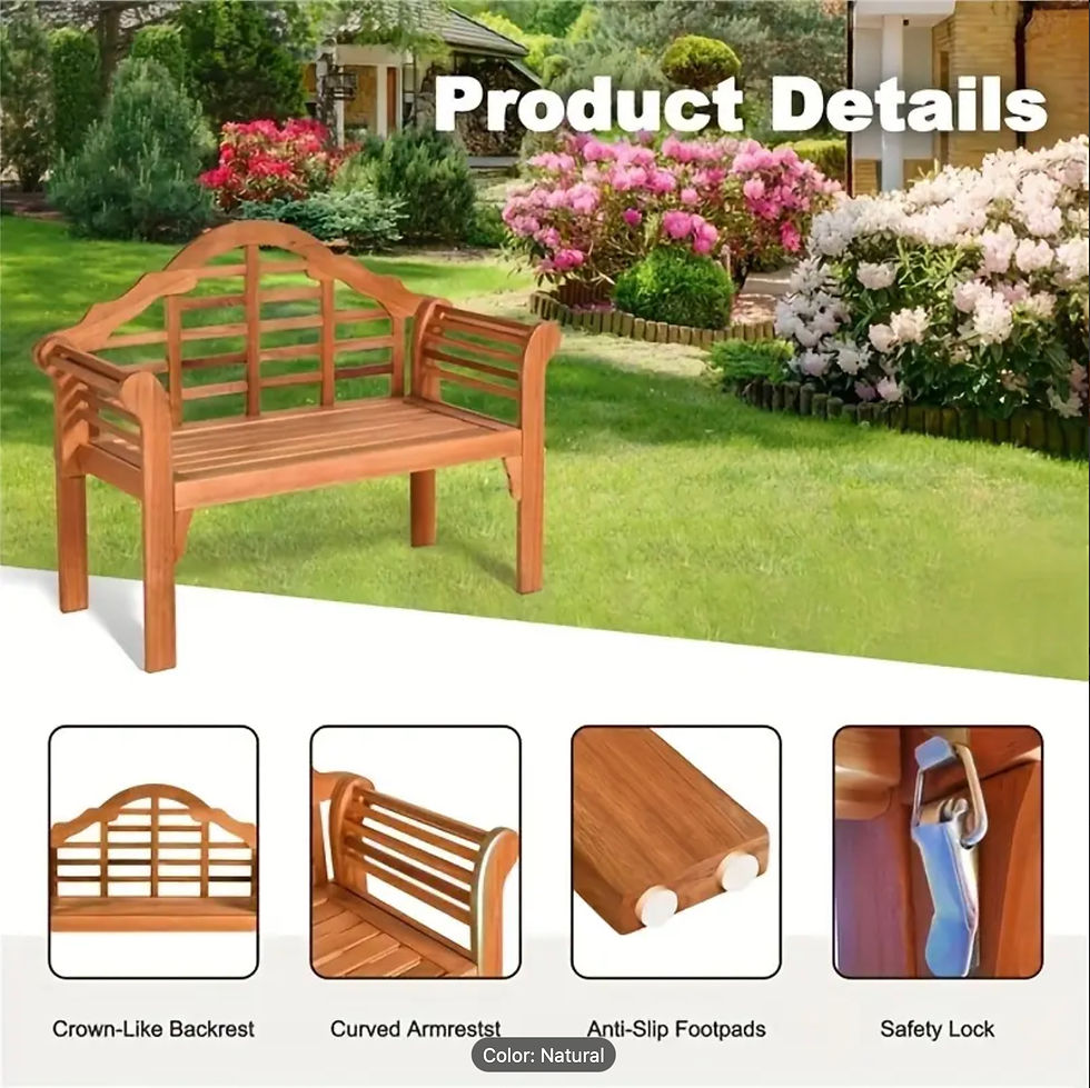 Eucalyptus Wood Folding Bench