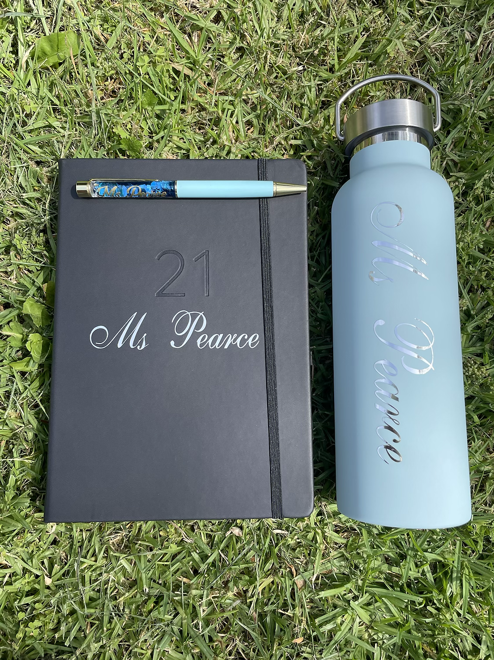 Thumbnail: Personalised Bottle, Book & Pen Gift Pack