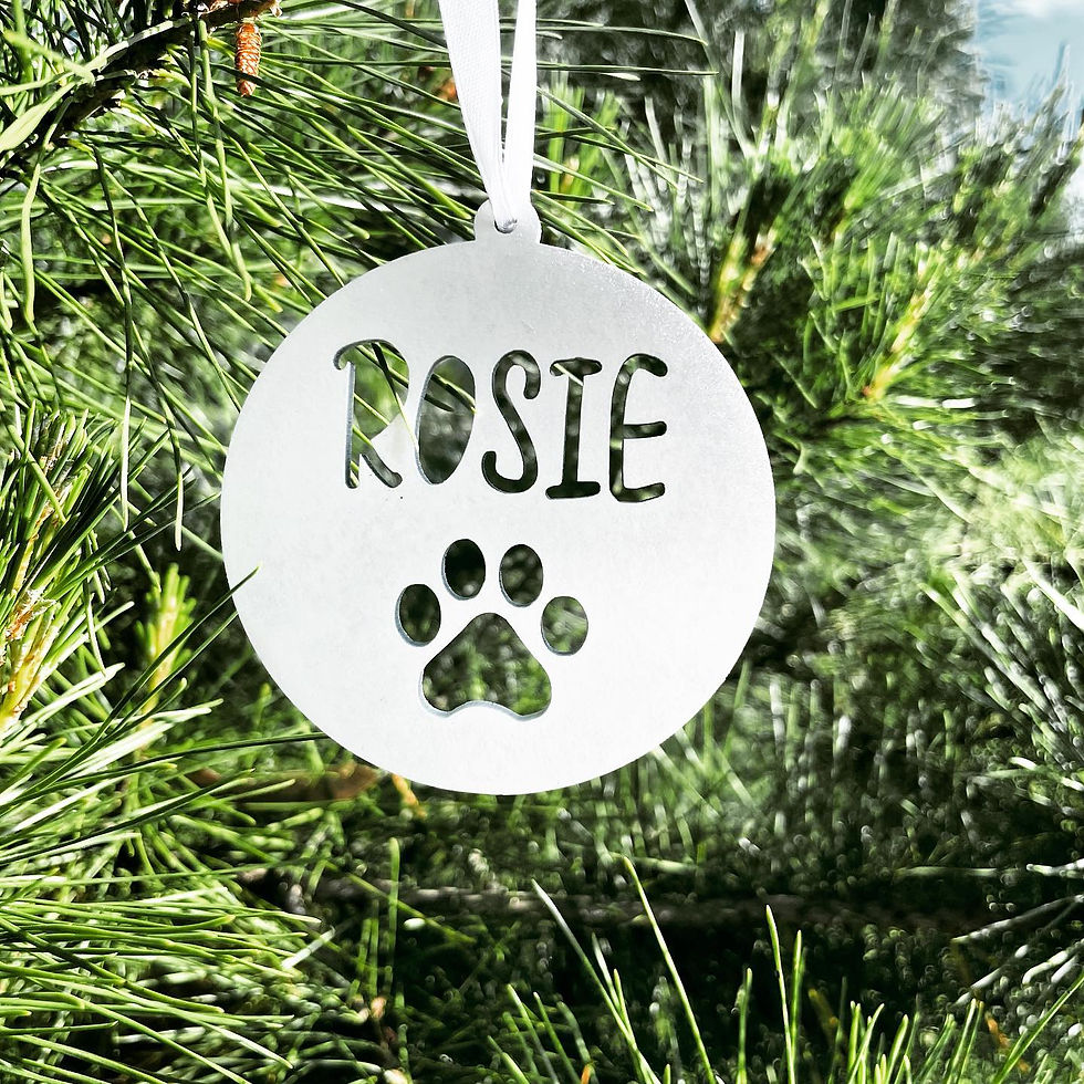 Personalised Pet PAW PRINT Christmas Tree Ornaments