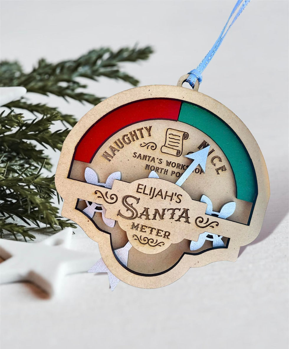 Santa Meter Christmas Ornament- Naughty Or Nice