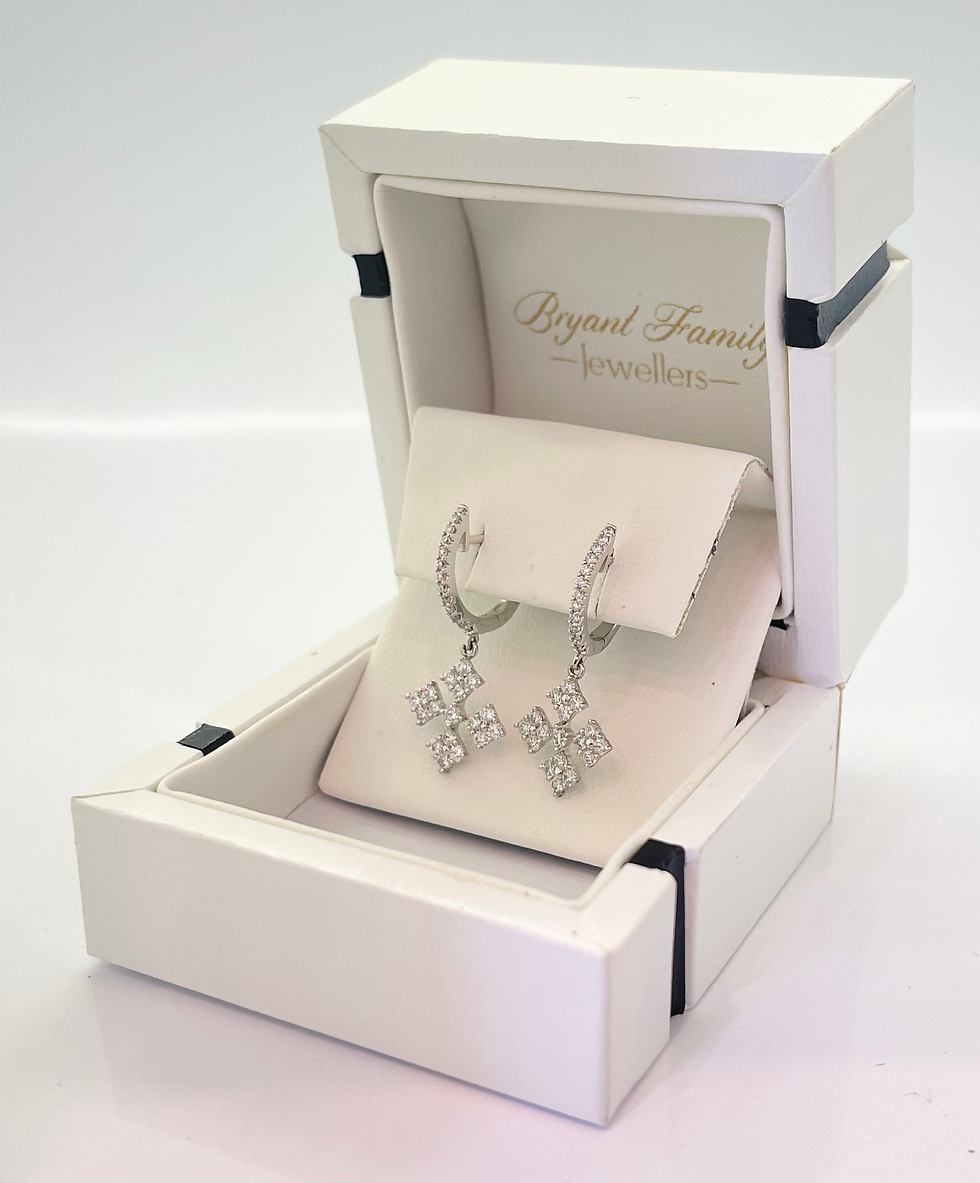 Thumbnail: 0.76ct TDW Diamond Huggie Drop Earrings