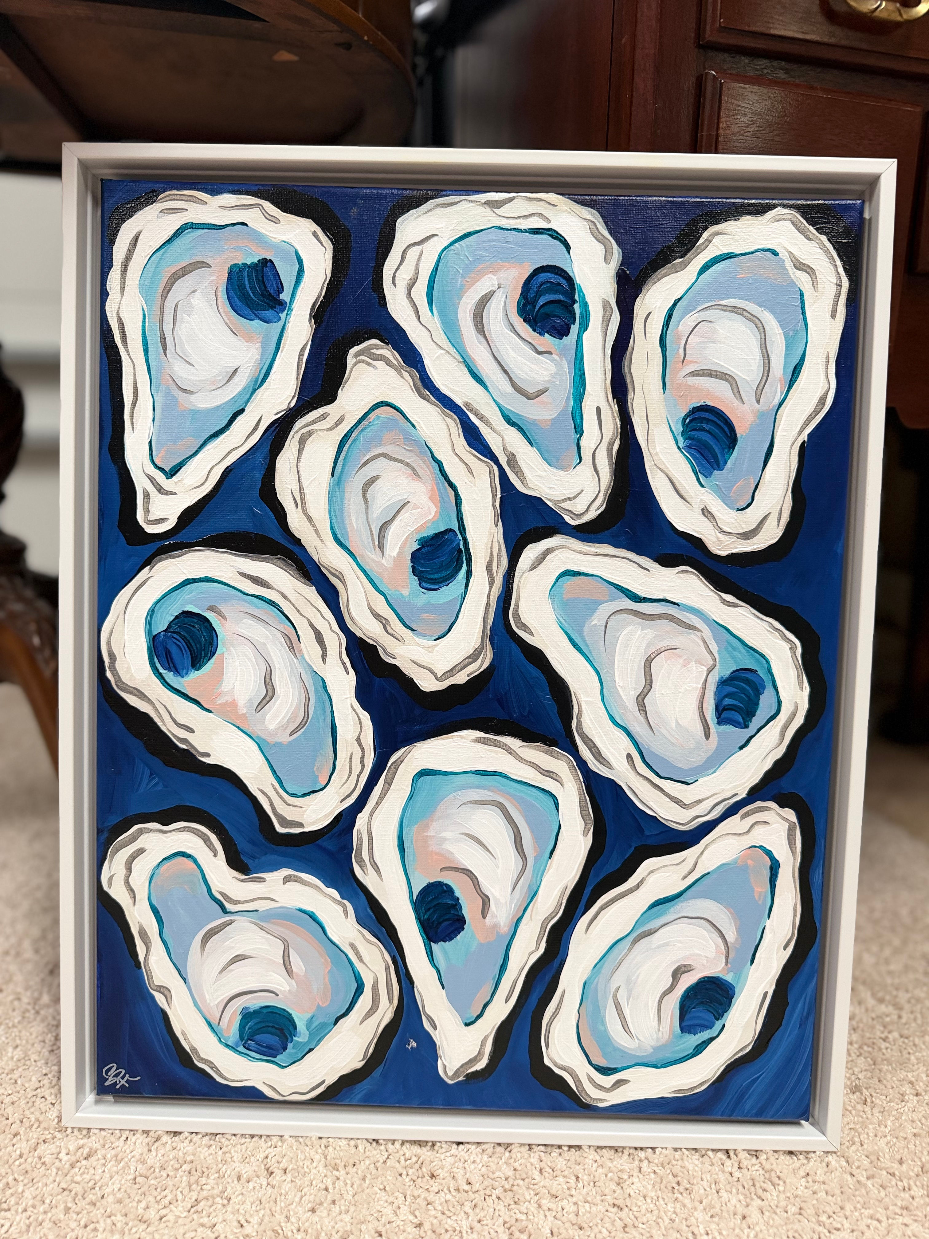 16x20 oysters original framed canvas 