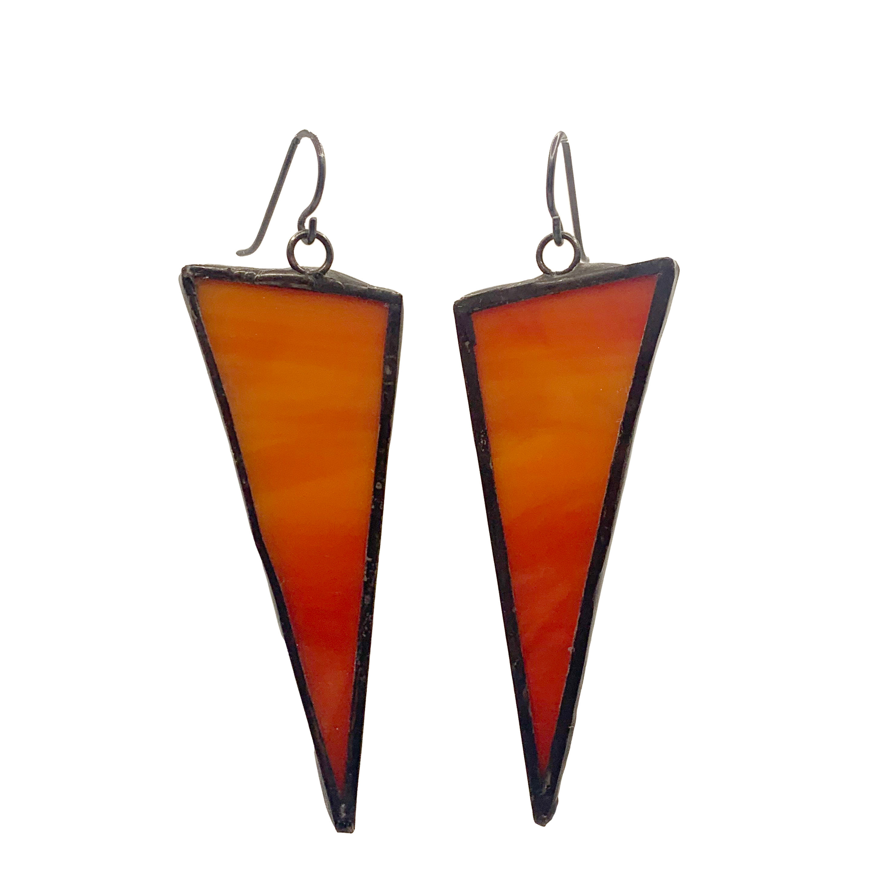 Triangle Earrings- Large Orange Sunset