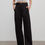 Thumbnail: Spliced Double-Pleat Wide-Leg Trousers Straight-Leg Trousers for Women