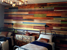 Painted Wood Wall reclaimed colorful accent