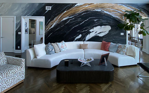 Accent wall mural paint painting art modern contemporary black gold texture abstract