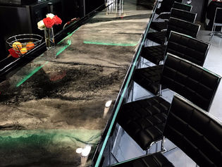 Modern epoxy bar top gray granite