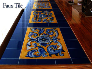Painted Talavera Tile furniture epoxy 