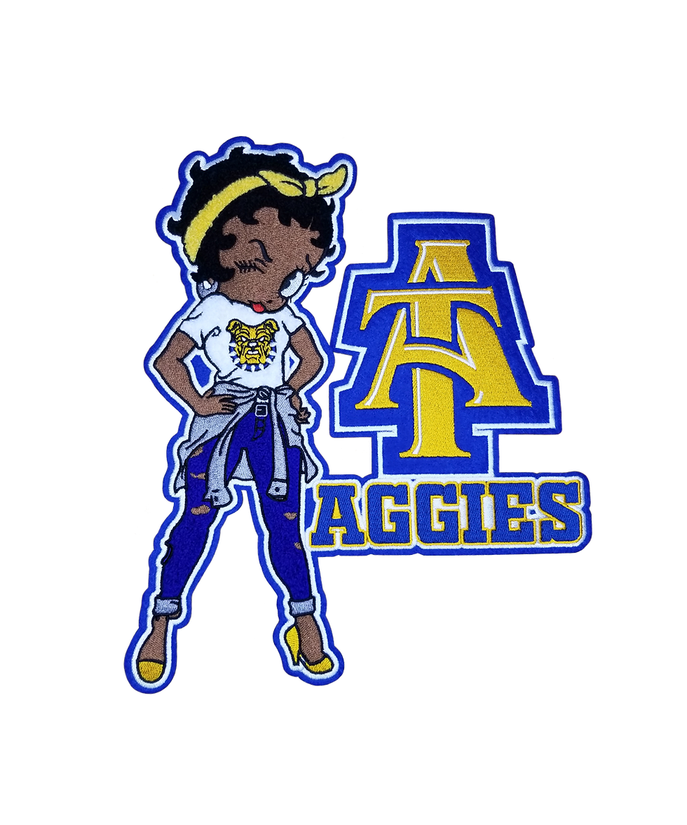 Aggies 10x8 Aggies Betty Boop chenille and embroidered iron-on patch