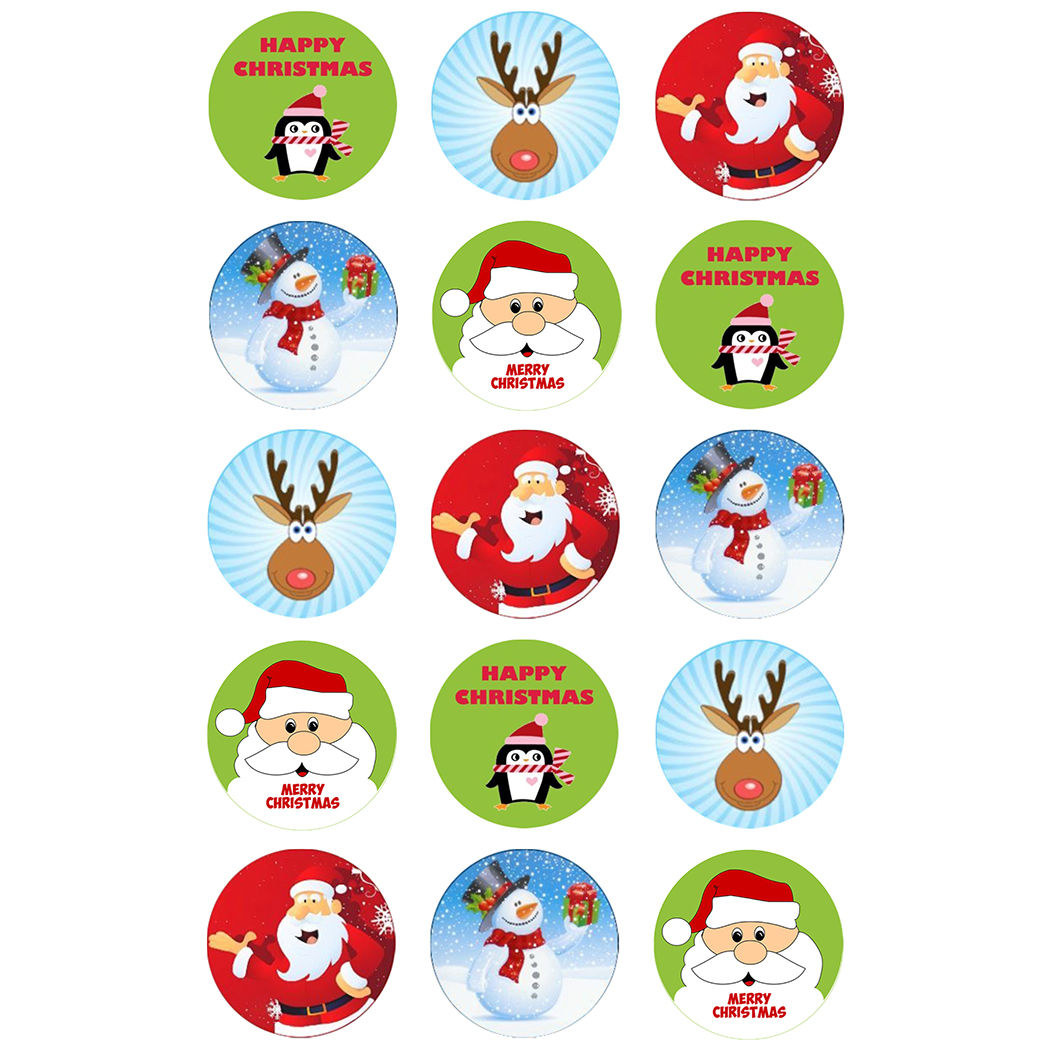 Christmas Cartoon Cupcake Toppers
