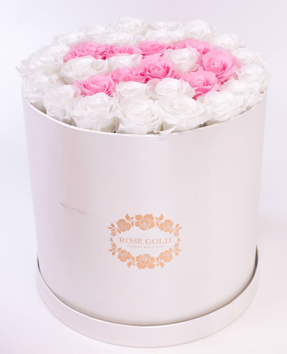 Caixa gigante com rosas preservadas cores clássicas Le Géant