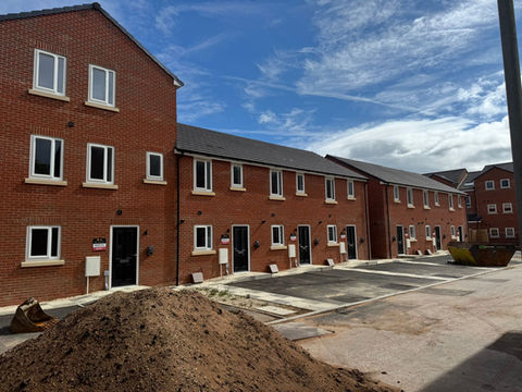 Row of new build terrace houses