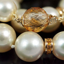 South Sea pearl necklace Citrine and gold clasp
