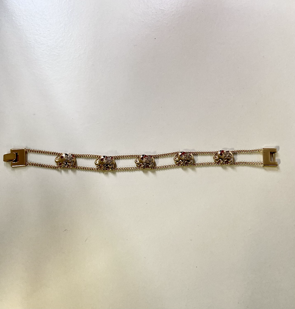 Thumbnail: Gold Plated Elephant Bracelet 
