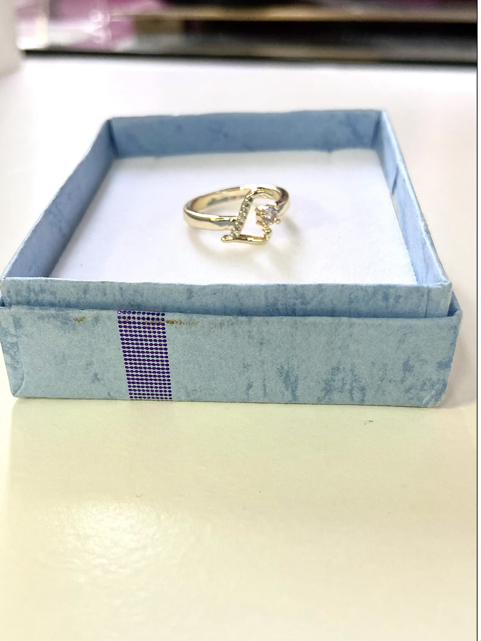 Thumbnail: Gold Plated Initial Ring “L”